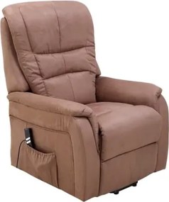 Polohovateľné relaxačné TV kreslo Fatima, hnedá látka%