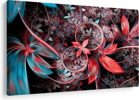 Abstraktný obraz exotických kvetov (90x60 cm)