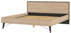 Dvojlôžková posteľ v dekore duba s roštom 180x200 cm v prírodnej farbe Ry – Tvilum