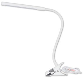 TOP-LIGHT LED stolná lampa s klipom LARA B, 5W, teplá biela-studená biela, biela