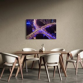 Obraz veľké križovatky v noci (90x60 cm)