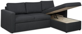Rozkládací rohová sedací souprava INTARI Tmavě šedá