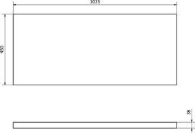 Aqualine Sapho, VEGA pracovná doska 104x45cm, dub platin