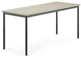 Stôl SONITUS, 1800x700x760 mm, linoleum - svetlošedá, antracit