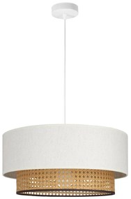 Luster na lanku NATIA 1xE27/60W/230V biela/hnedá