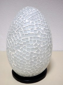 Stolná lampa biela, 30 cm, oválna