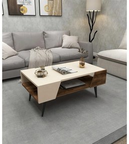 Konferenčný stolík Aren Beige and Light Walnut