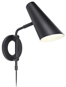 Čierne nástenné svietidlo do zásuvky ø 9,5 cm Cal – Markslöjd