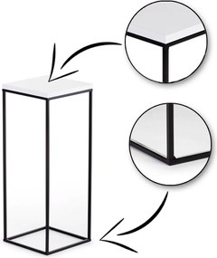 STOJAN NA KVETINÁČ SIMPLE 80X24X24 CM ČIERNA/BIELA