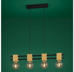 Eglo 390191 - Luster na lanku LEVANTARA 4xE27/40W/230V čierna/hnedá