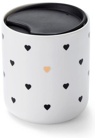Porcelánový hrnček s vekom, srdiečka