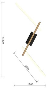 Wofi 7021-306- LED Stmievateľné nástenné svietidlo RIMINI LED/40W/230V hnedá/čierna