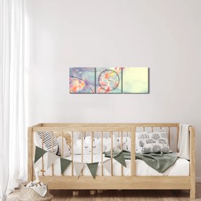 Obraz - Lístky v ľade (s hodinami) (90x30 cm)