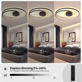Brilagi - stmievateľné LED stropné svietidlo TWISTER LED/105W/230V Ø100 cm čierne + DO