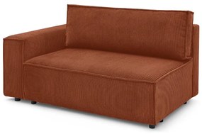 Menčestrový modul pohovky (ľavý roh) v tehlovej farbe Nihad modular – Bobochic Paris