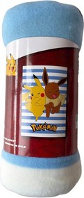DETSKÁ FLEECOVÁ DEKA POKEMON 100X140 CM VZOROVANÁ