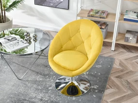 Kreslo Lush 3 (žltá + chrómová). Vlastná spoľahlivá doprava až k Vám domov. 1110238