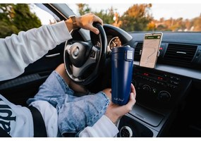 Tmavomodrý cestovný termohrnček Vialli Design Fuori, 400 ml