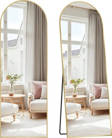 Zaoblené zrkadlo UMBRA, 160x50cm, zlatá SongmicsHome