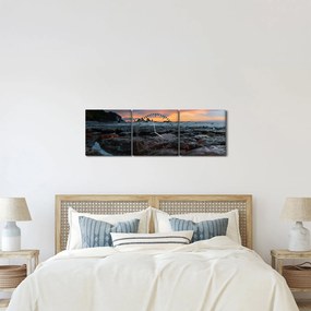 Obraz - krajina na Novom Zélande (s hodinami) (90x30 cm)