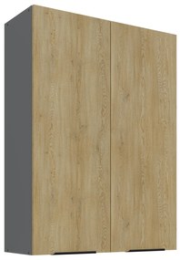 Horná kuchynská skrinka Carminia 80 G-108 2F (dub cremona + antracit). Akcia -22%. Vlastná spoľahlivá doprava až k Vám domov. 1127931
