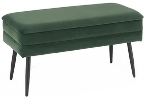 Halmar Prešívaná lavica s úložným priestorom VELVA 37x78 cm zelená/čierna HA0070