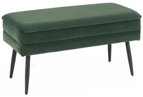 Halmar Prešívaná lavica s úložným priestorom VELVA 37x78 cm zelená/čierna V-CH-VELVA-C.ZIELONY/CZARNY
