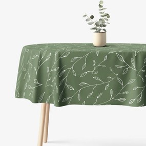 Goldea oválny obrus 100% bavlnené plátno - čajové lístky 120 x 160 cm