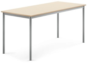 Stôl BORÅS, 1600x700x720 mm, laminát - breza, strieborná