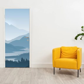 Fototapeta na dvere - Hory pohľadom grafika (95x205cm)