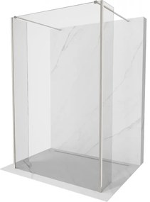 Mexen Kioto, 3-stenová sprchová zástena Walk-In 90 x 30 x 30 cm, 8mm číre sklo, brúsená oceľ profil, 800-090-030-222-97-00-030