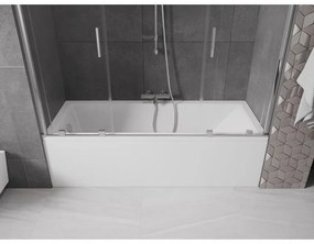 Mexen Velar Duo, 2-krídlová posuvná vaňová zástena 170 x 150 cm, 8mm číre sklo, chrómový profil, 896-170-000-02-01