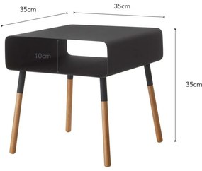 Čierny odkladací stolík YAMAZAKI Plain, výška 35 cm