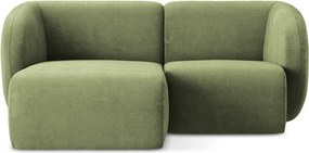 Zelená ženilková rohová pohovka (ľavý roh/s leňoškou) Lani – Makamii