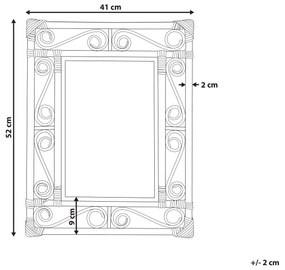 Ratanové nástenné zrkadlo 41 x 52 cm svetlé AMANU Beliani