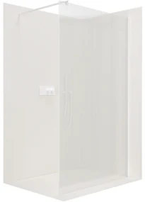CERANO - Sprchová zástena Walk-in Onyx Ľ/P - guľatá vzpera - biela matná, ryhované sklo - 150x200 cm, CER-CER-8050BD297