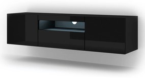 TV stolík/skrinka Aurora (čierny lesk) (LED). Vlastná spoľahlivá doprava až k Vám domov. 1057696