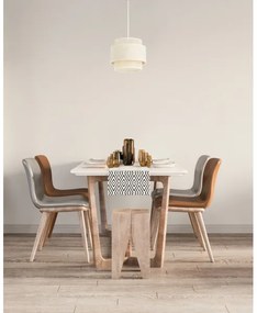 Závesné svietidlo BOHO na lanku 1xE27/60W/230V, priemer 20 cm, krémová/juta