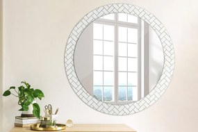 Okrúhle ozdobné zrkadlo Rybí kosť fi 80 cm