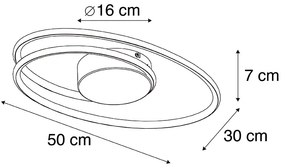 Dizajnové stropné svietidlo oceľ vrátane LED 3-stupňové stmievateľné - Rowan