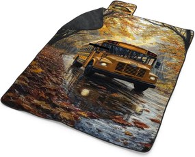 Sablio Plážová deka Žltý školský autobus: 200x140 cm