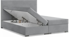 Manželská posteľ VICENZA Velvet 160×200 cm svetlosivá