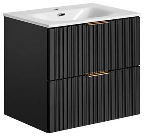 Závesná skrinka Casad Sky so zápustným umývadlom 60 cm čierna