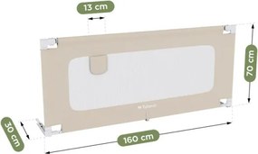 Bezpečnostná zábrana na posteľ Cover 46 béžová 160 cm