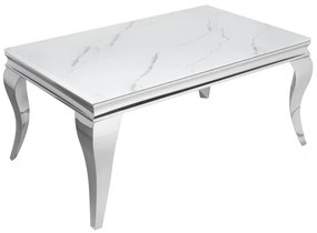 (2897) MODERNO TEMPO luxusný konferenčný stôl biely mramor 100 cm
