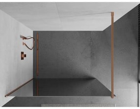 Mexen Kioto, sprchová zástena Walk-In 120 x 200 cm, 8mm sklo vzor zrkadlo, medený matný profil, 800-120-101-65-50