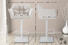Barová stolička Damas W1 - látka, biely rám - Biela