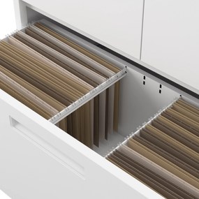 Modulárna kovová multifunkčná skriňa s vysokou zásuvkou biela MEGAN 1950 x 900 x 400 mm