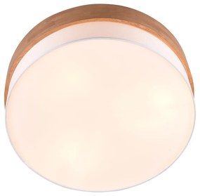 Stropné svietidlo v bielo-prírodnej farbe s textilným tienidlom Seasons – Trio