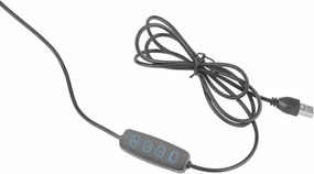 Extol - LED Stmievateľná stolná lampa s lupou LED/8W/5V 2900/4500/7500K čierna